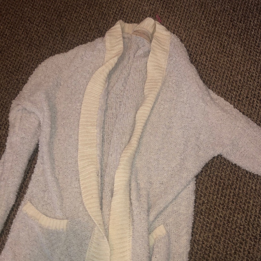 Women’s small light blue and white cardigan